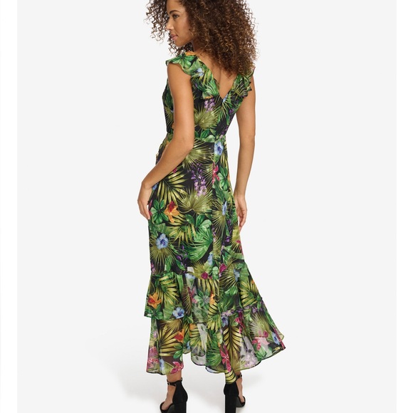 Floral Print Chiffon Ruffled Maxi Dress - Picture 3 of 7